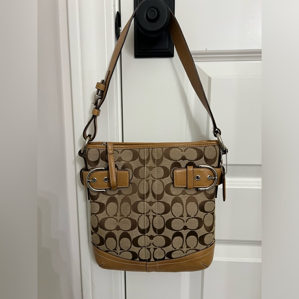Coach Signature Soho Canvas Buckle Crossbody Purse